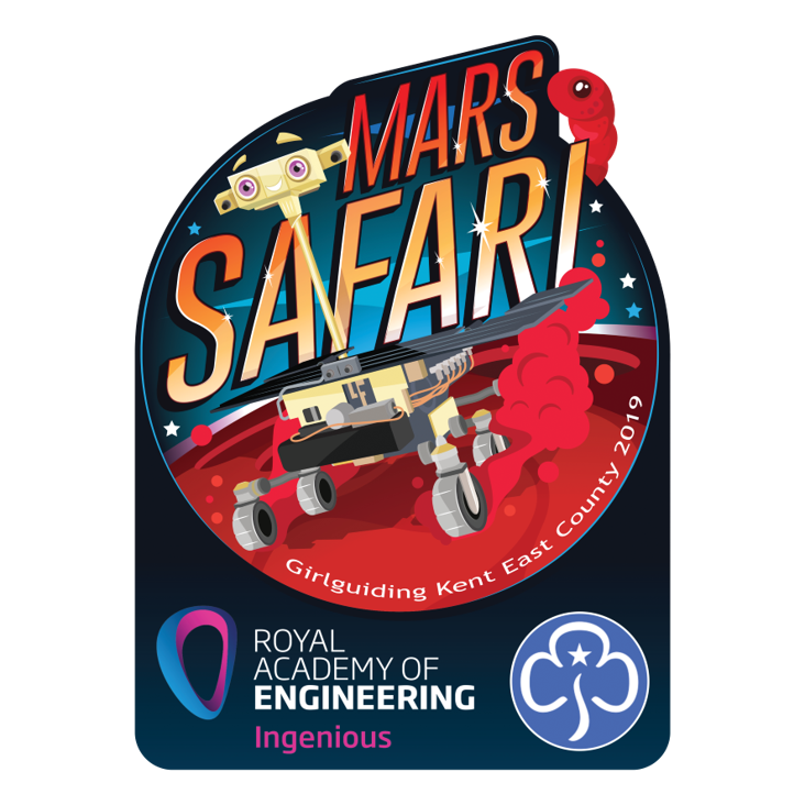Girl guiding badge for Mars Safari