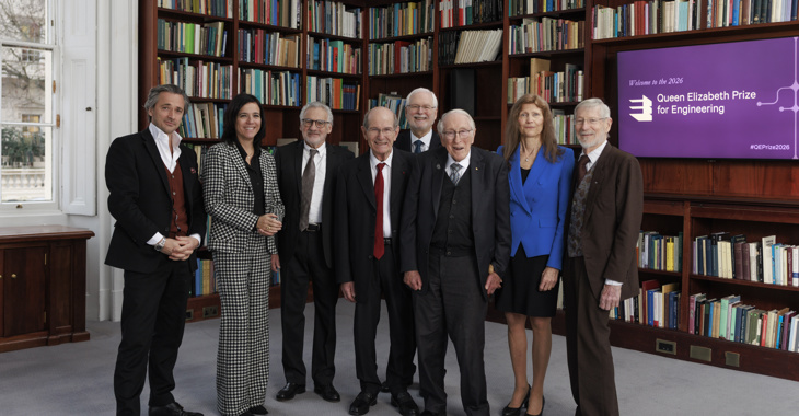 Queen Elizabeth Prize winners 2026 stand in a room