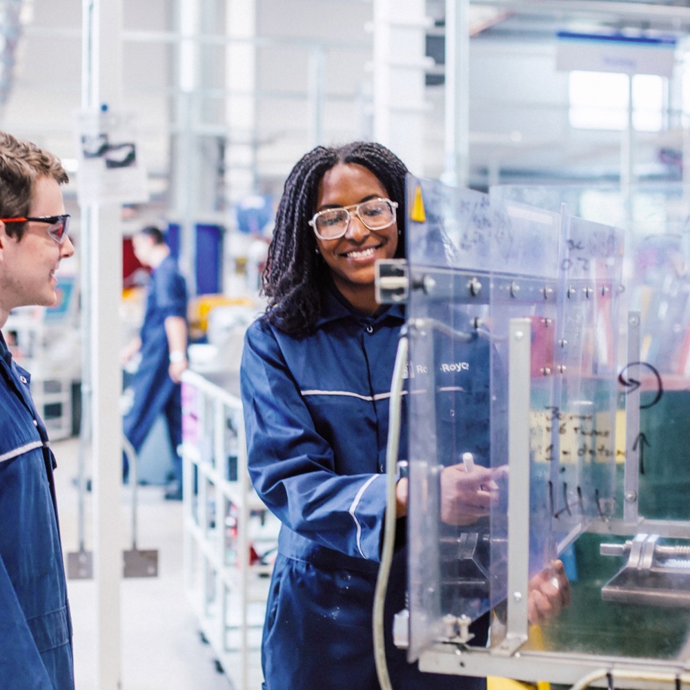 two engineers working in a lab