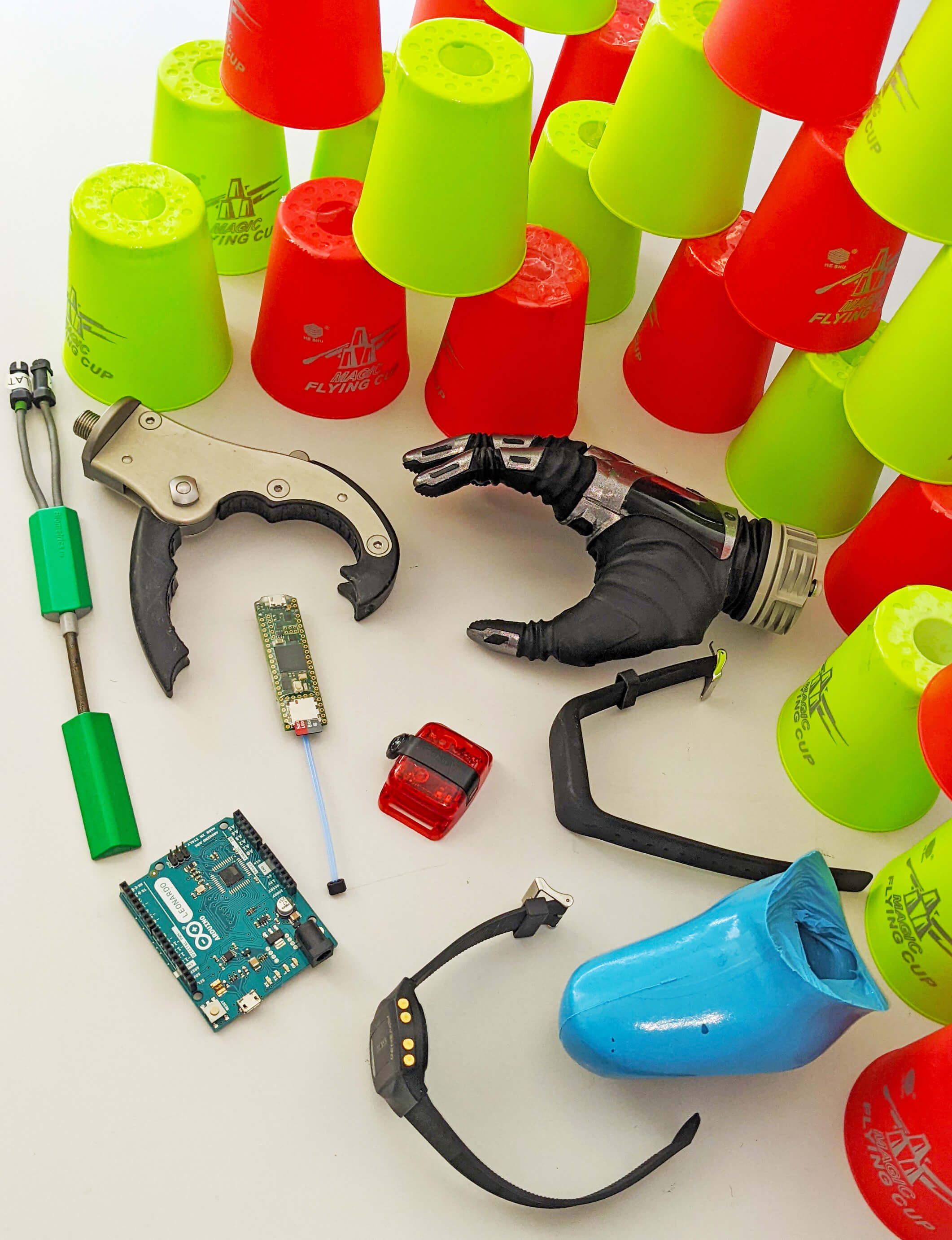 Equipment for the project including artificial hand and foot