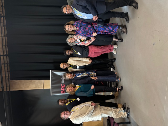 Dr Christina Guindy, the Academy's Associate Director, Research Programmes & Awards (second from right) with other representatives of the founding funders of the Black Researcher Consortium at a launch event on 3 April 2025.