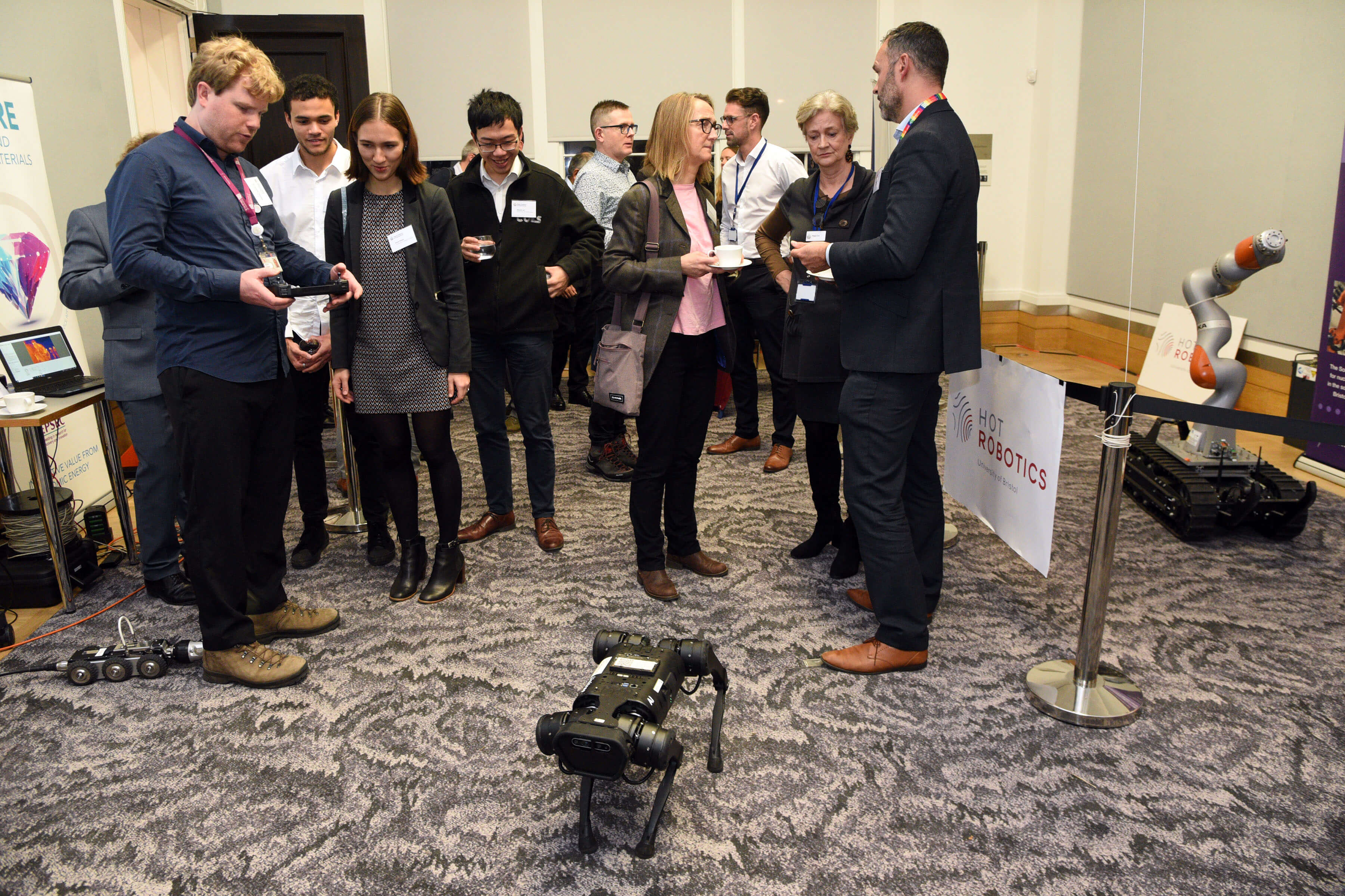 Professor Tom Scott and team demonstrate their robotic tools including the A1 robot dog