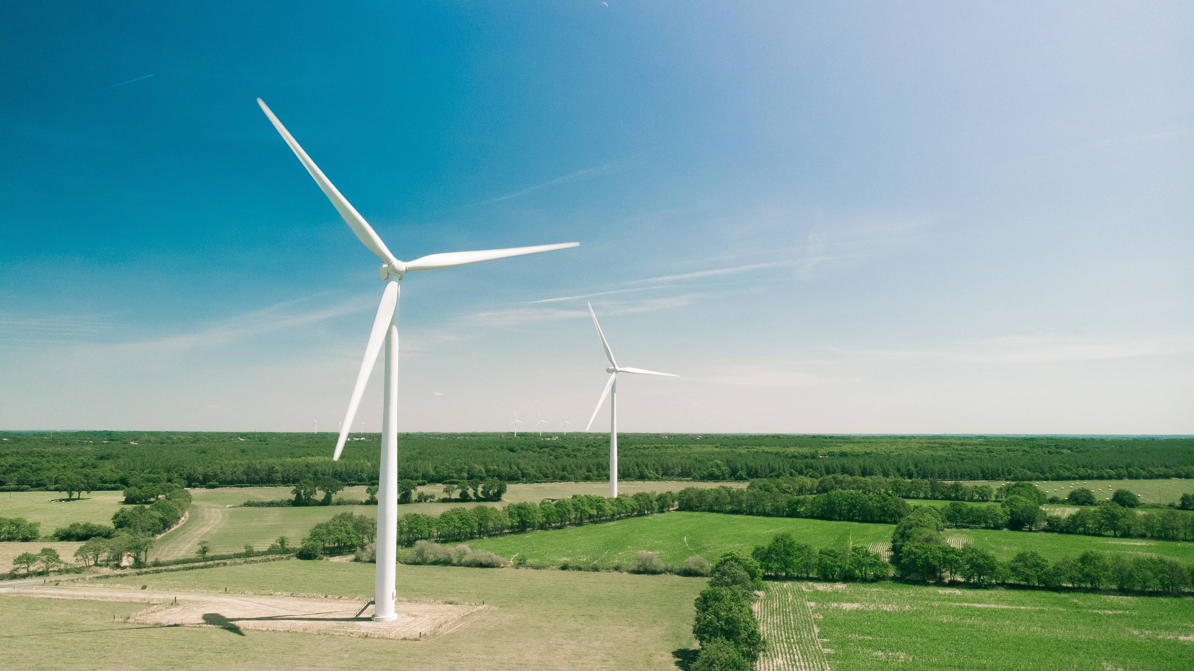 Wind turbines in countryside