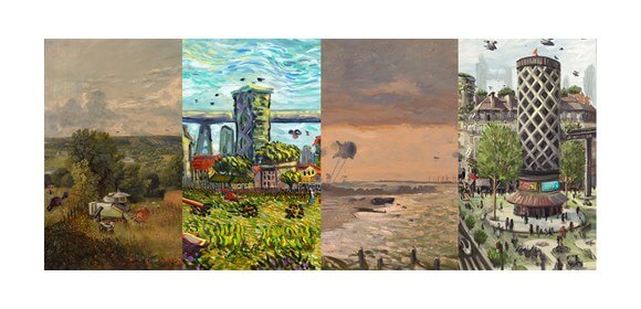 A collage of digital artworks.