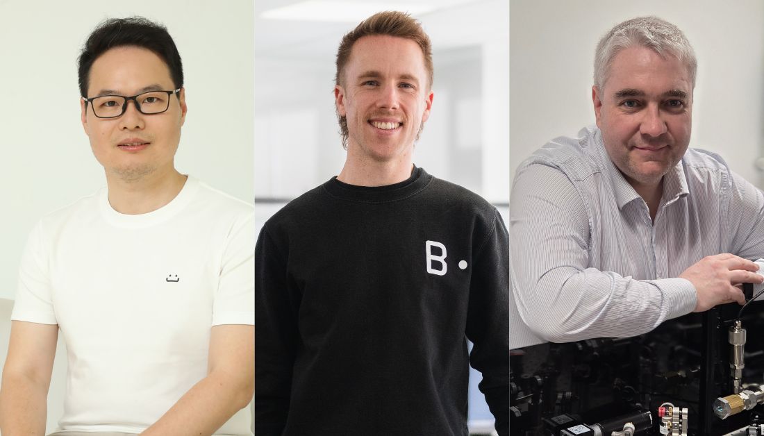 The 2026 winners of the Princess Royal Silver Medal. From left to right: Dr Liucheng Guo, Dr Ian Campbell and Professor Robert Thomson.