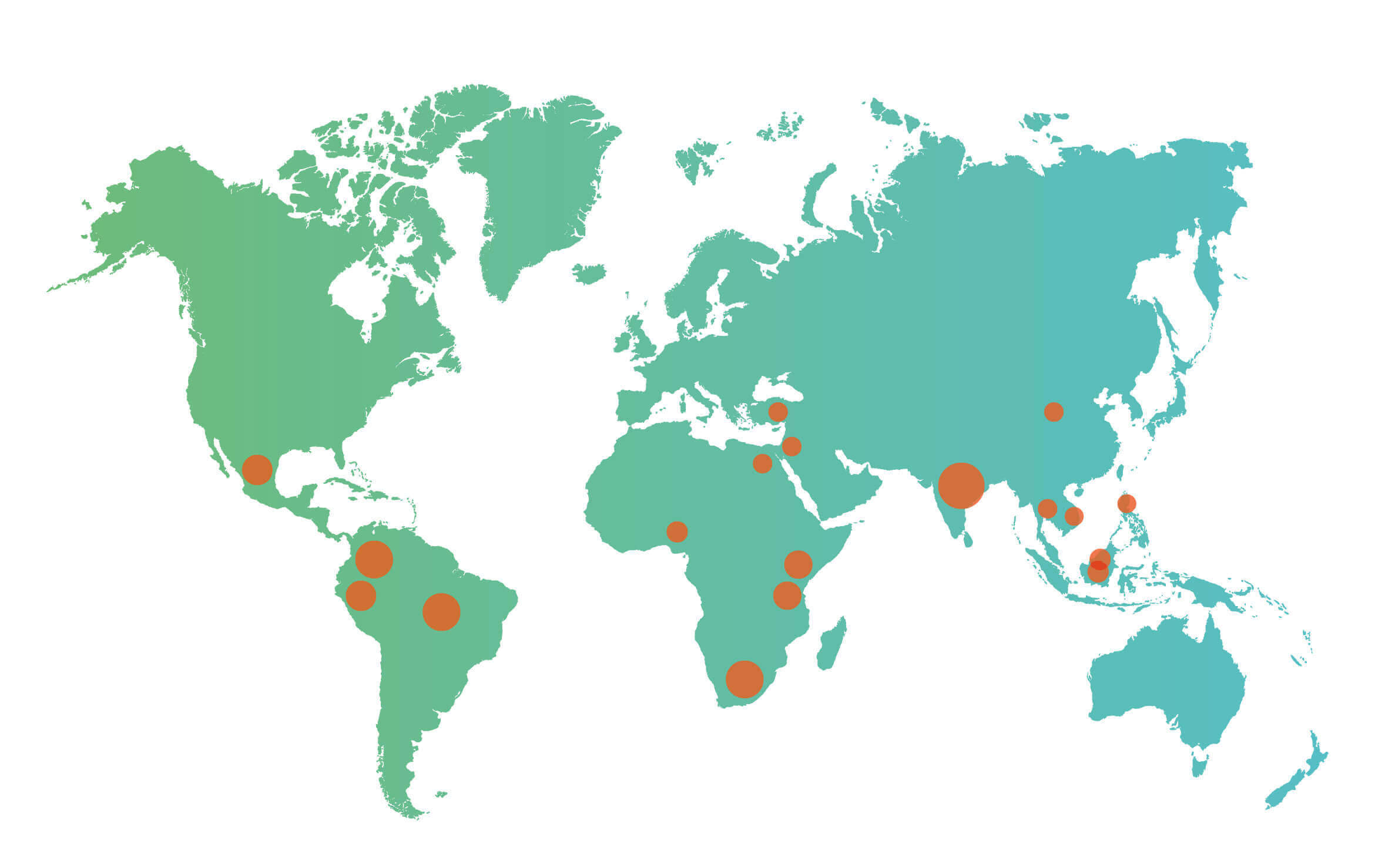 A map of the world.