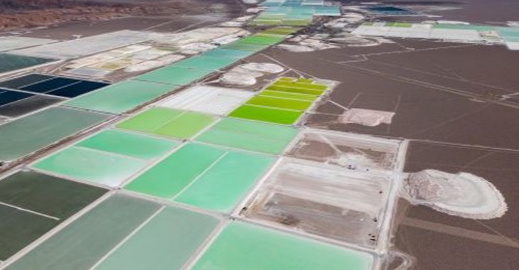 Aerial view of lithium fields in Argentina