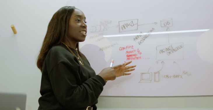 Black Woman Engineer At Whiteboard Tanda This Is Engineering
