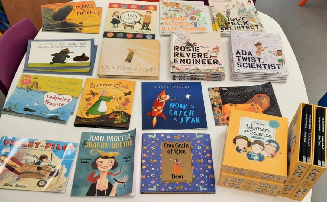 A group of story books