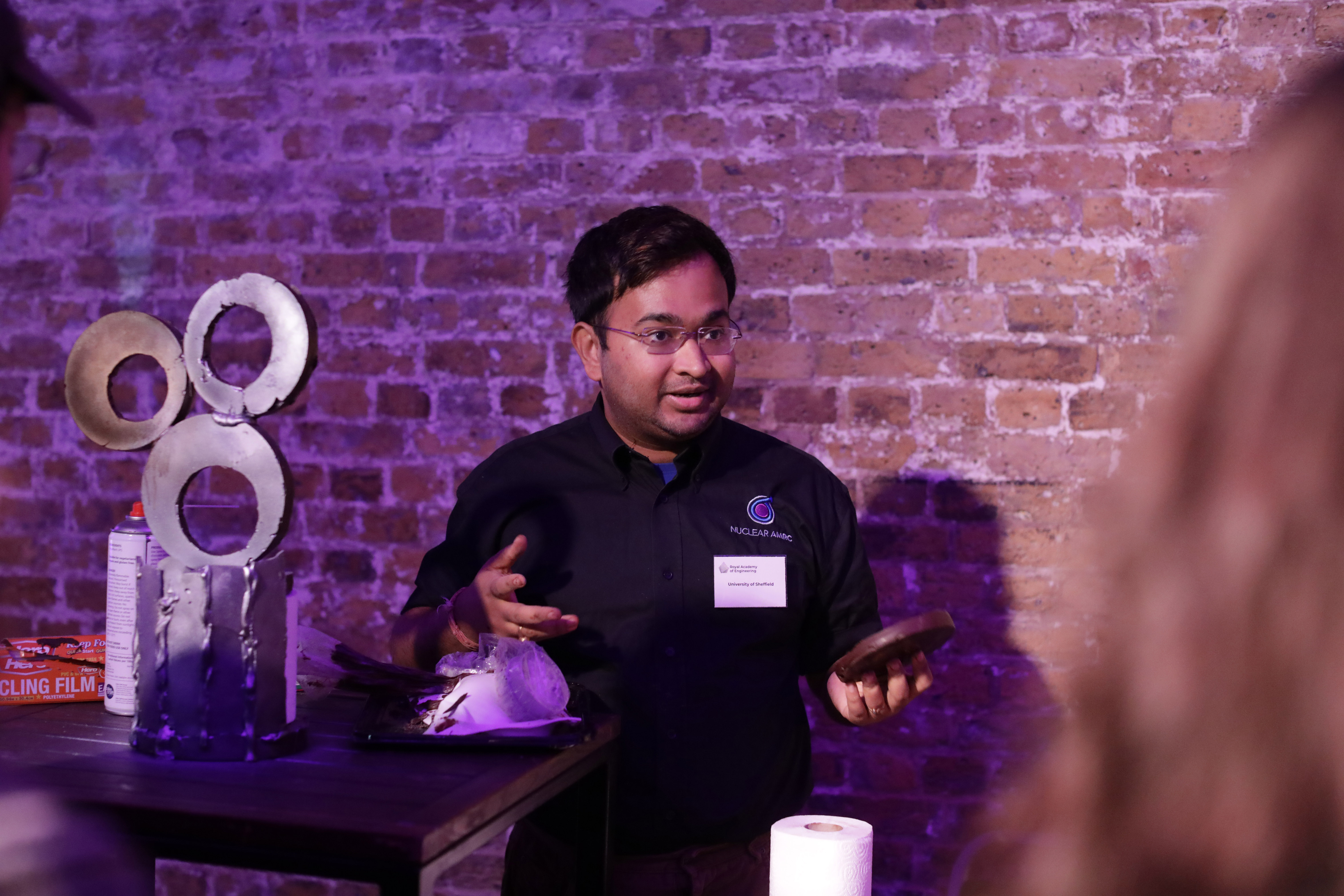 Rahul Mandal, bake-off superstar and Technical Lead at Nuclear AMRC, uses chocolate welding to create a tasty structural masterpiece.