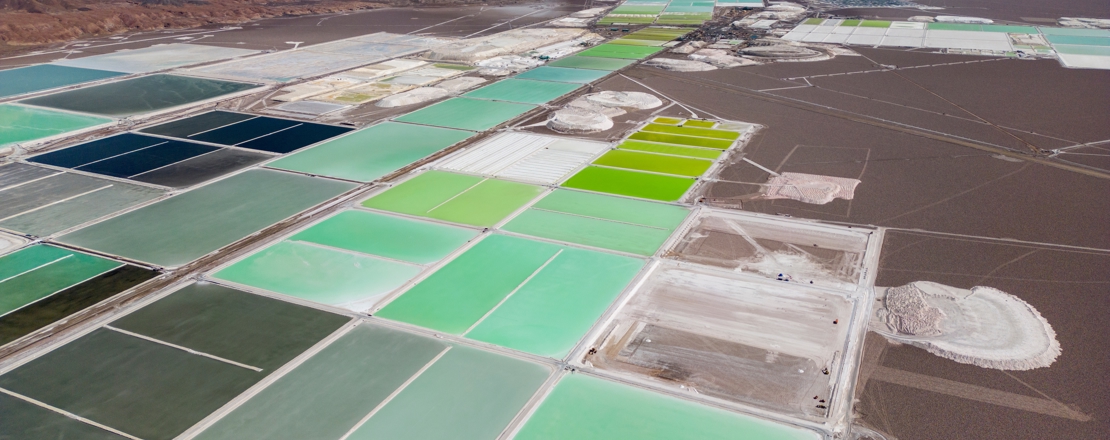 Aerial view of lithium fields in Argentina